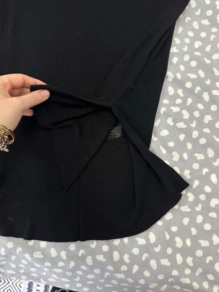 Siyah Midi Hamile Eteği Volan Detaylı - Görsel 4