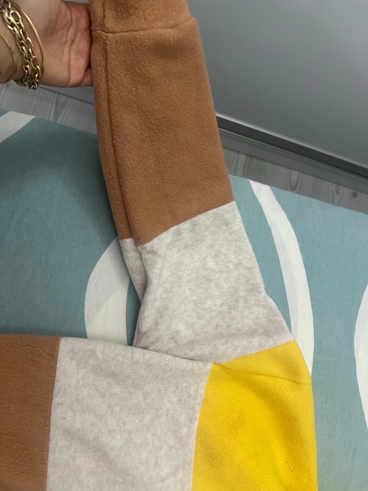 Renk Bloklu Kapüşonlu Kadın Sweatshirt - Görsel 3