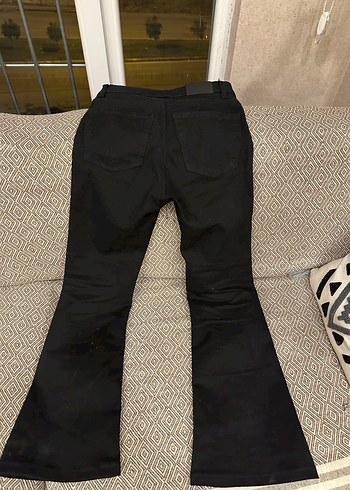 Siyah Kadın Denim Midi Pantolon - Görsel 4