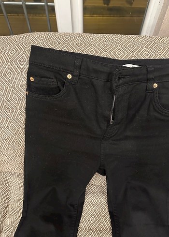 Siyah Kadın Denim Midi Pantolon - Görsel 2