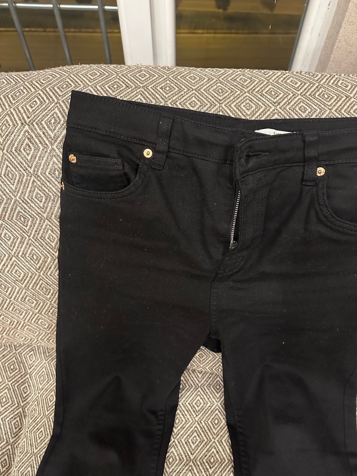 Siyah Kadın Denim Midi Pantolon - Görsel 2