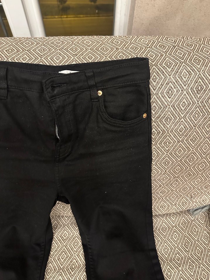 Siyah Kadın Denim Midi Pantolon - Görsel 3