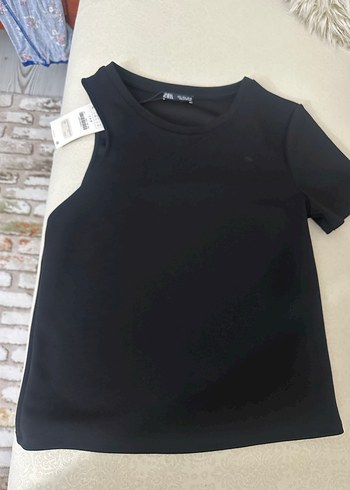 Kadın Siyah Kısa Kollu Basic Tişört - Görsel 3