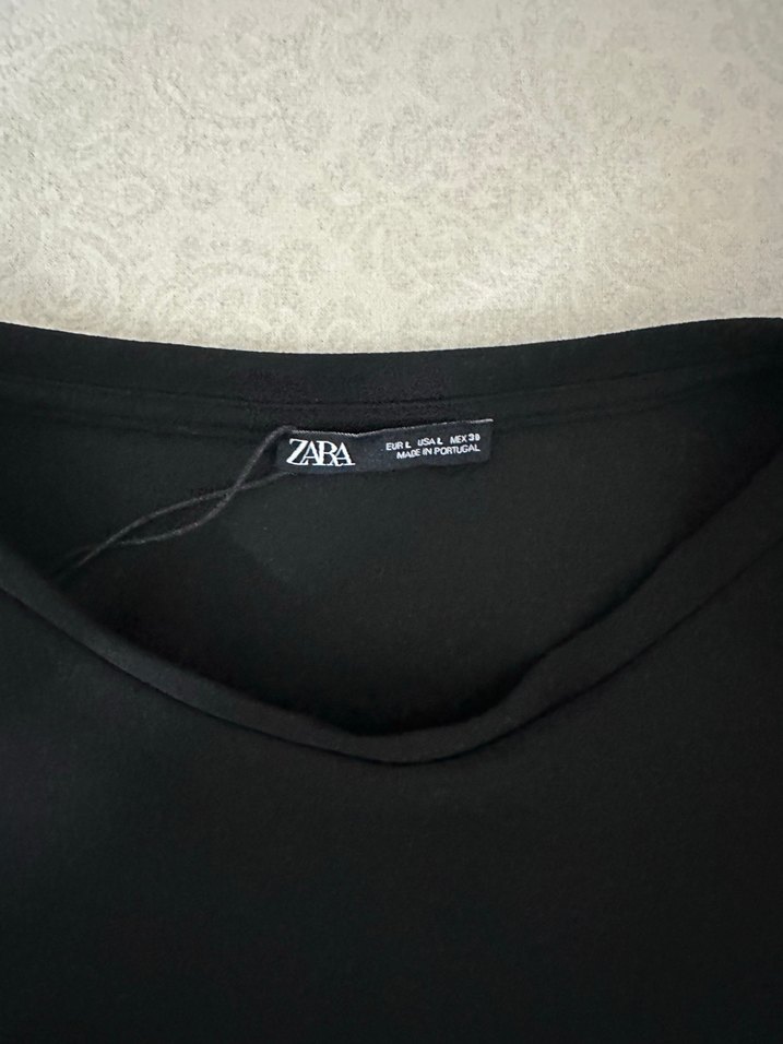 Kadın Siyah Kısa Kollu Basic Tişört - Görsel 2