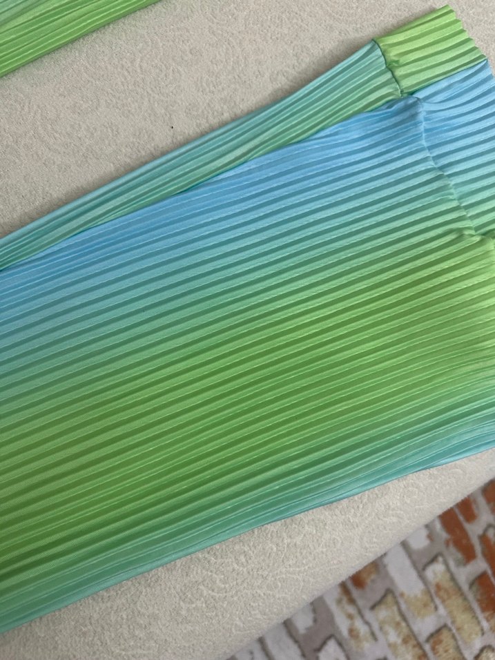 Kadın Çok Renkli Pilili Kumaş Pantolon - Görsel 2