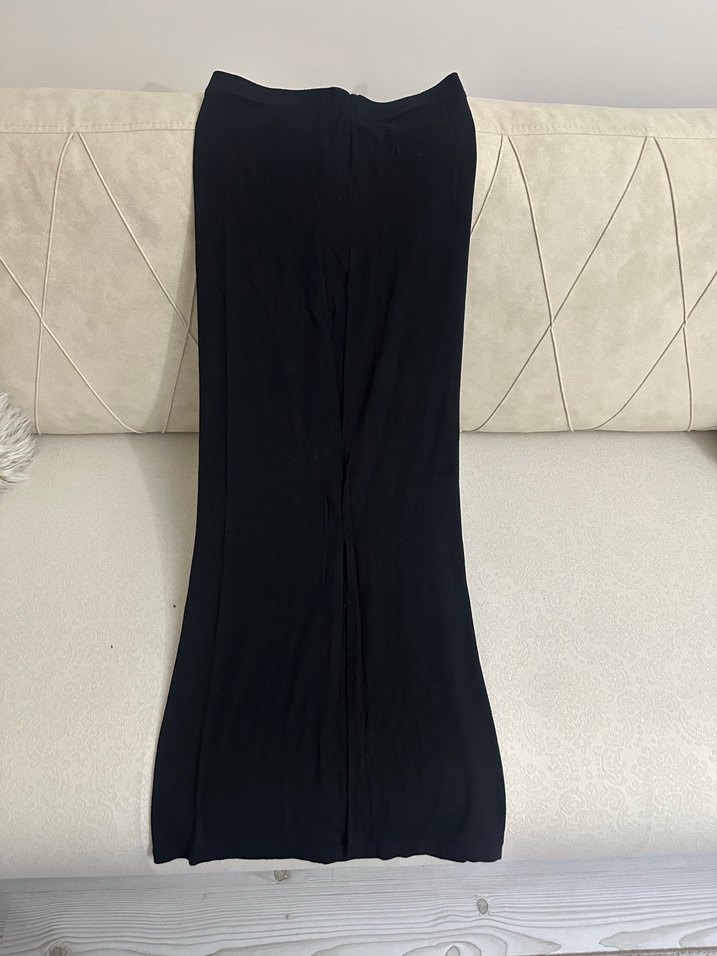 Siyah Drapeli Kadın Kumaş Pantolon - Görsel 3