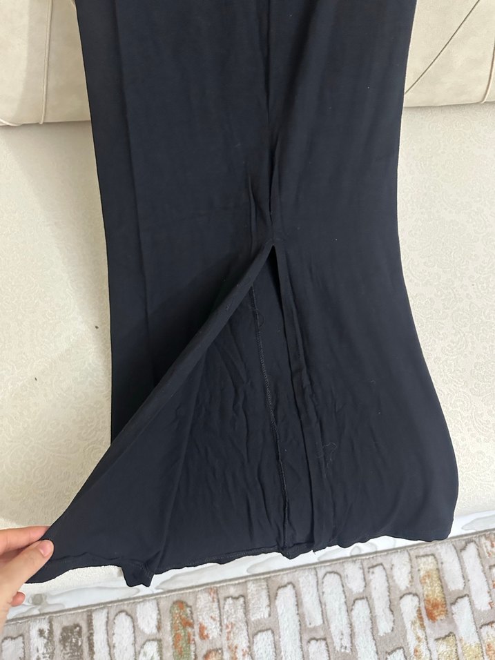 Siyah Drapeli Kadın Kumaş Pantolon - Görsel 2