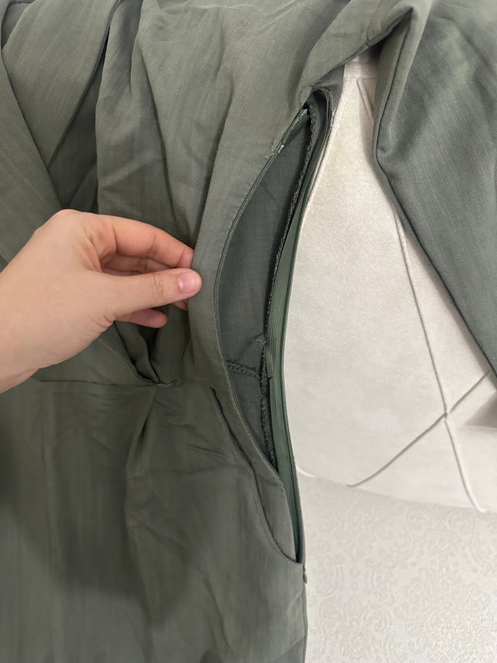 Kadın Kemerli Keten Uzun Tulum - Görsel 4