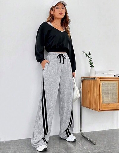 universal Beden Y2K Çizgili Jumpers Eşofman