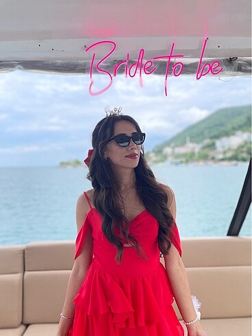 Koton kırmızı elbise - Görsel 5