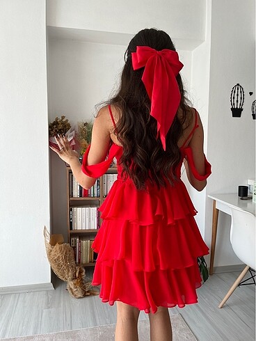 Koton kırmızı elbise - Görsel 6