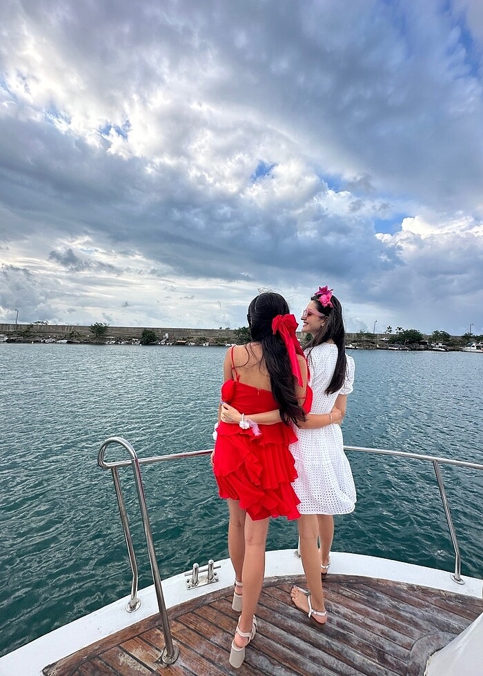 Koton kırmızı elbise - Görsel 3