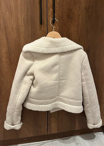 Bej Süet Kürklü Kadın Ceket - Görsel 3