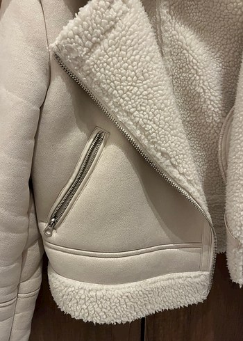 Bej Süet Kürklü Kadın Ceket - Görsel 7