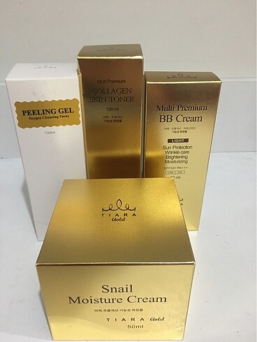 Tiara gold light bb-snail crem-toner-peeling