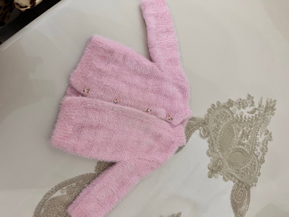 Kız çoçuk örgü yelek hırka süveter - Görsel 2