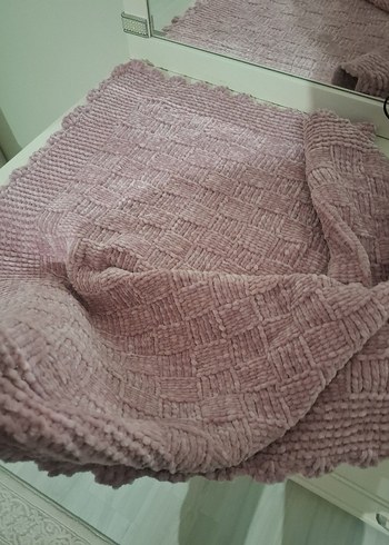 Pastel Bej Örgü Çocuk Battaniyesi