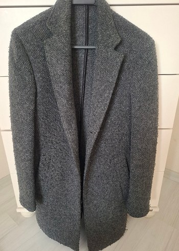 Gri Yünlü Regular Fit Erkek Kaban