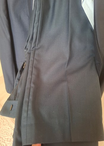 Düğmeli Mavi Erkek Takım Elbise - Görsel 5