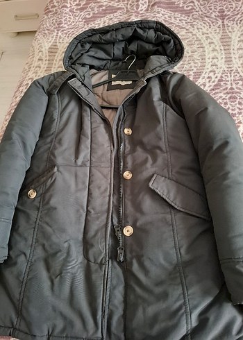 Gri Midi erkek Mont Kapüşonlu - Görsel 3