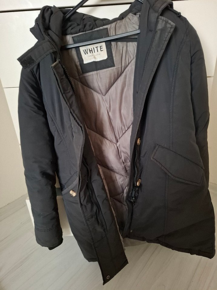 Gri Midi erkek Mont Kapüşonlu - Görsel 2