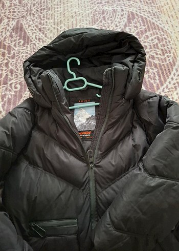 Unisex Siyah Uzun Fermuarlı Kış Montu - Görsel 3