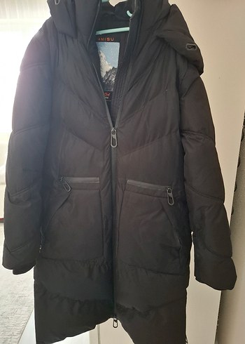 Unisex Siyah Uzun Fermuarlı Kış Montu - Görsel 2