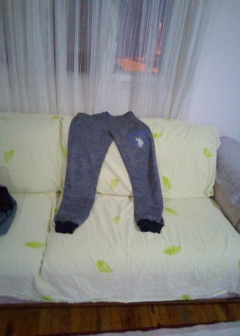 m Beden Gri Mavi Erkek Sweatpant Velcro Detaylı