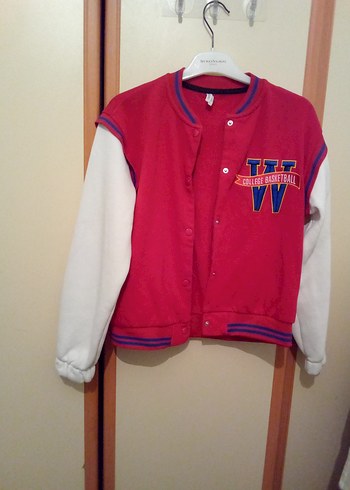 Kızlar için Kırmızı Düğmeli Sweatshirt - Görsel 4