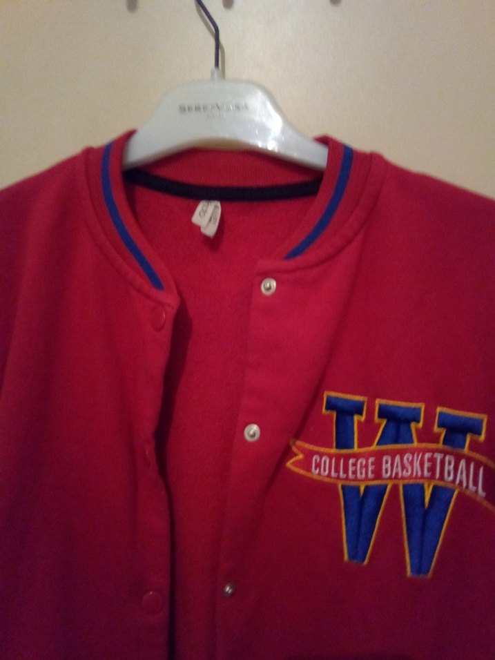 Kızlar için Kırmızı Düğmeli Sweatshirt - Görsel 3