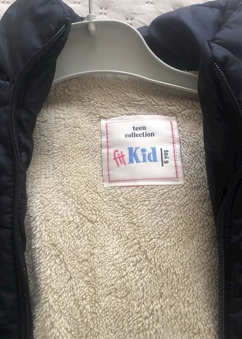 Unisex çocuk Lacivert Kürklü Kapüşonlu Mont - Görsel 2