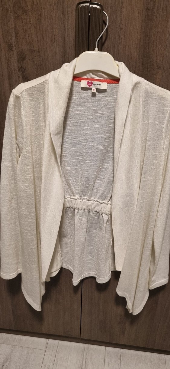 Kırık Beyaz Uzun Kollu Salaş Kadın Hırka - Görsel 2