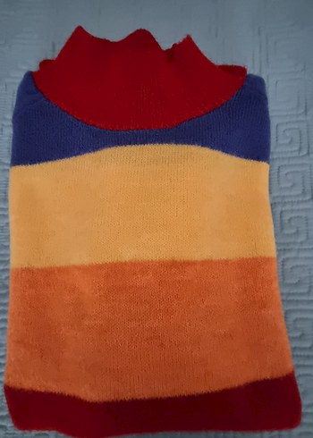 Çizgili, Boğazlı Triko Kadın Kazak - Görsel 6