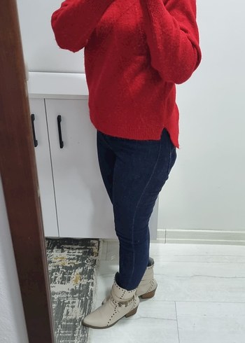 Kırmızı Triko Kazak - Görsel 5