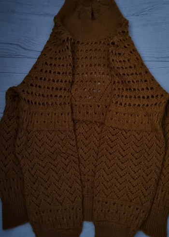 Kadın Hardal,Ajur Örgü Triko Kazak - Görsel 2