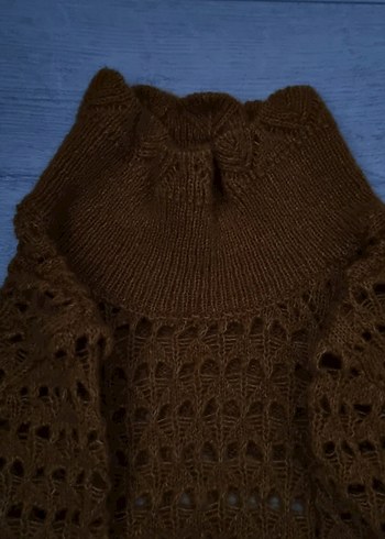 Kadın Hardal,Ajur Örgü Triko Kazak - Görsel 4