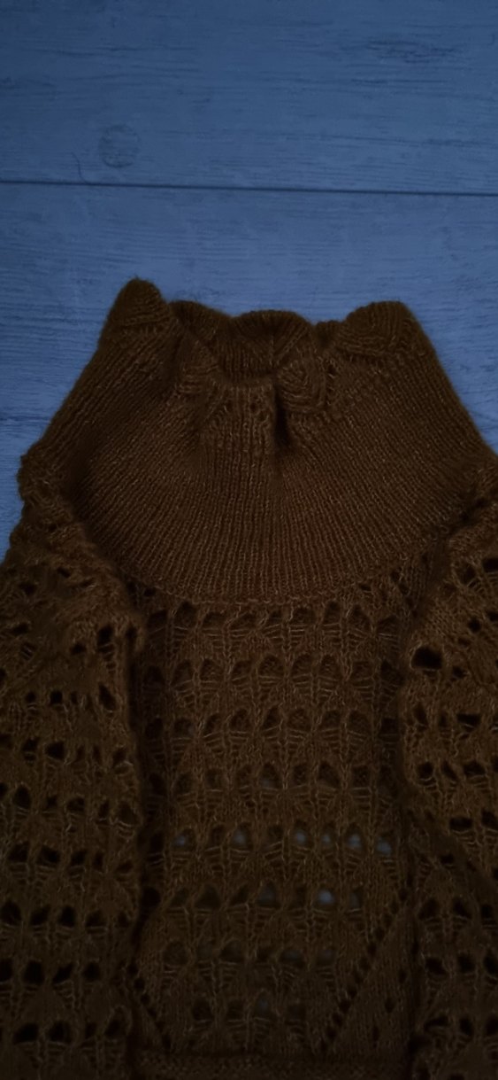 Kadın Hardal,Ajur Örgü Triko Kazak - Görsel 4