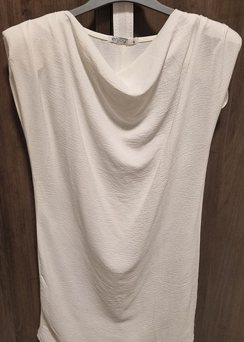 Beyaz Vatkalı Kısa Elbise&Tunik - Görsel 2