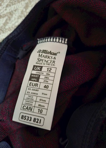 Marks & Spencer Klasik Ekose Desenli Yün Midi Etek