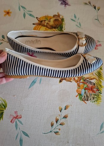 Marjin Bohem Tarzı Beyaz Zebra Desenli Kadın Dolgu Topuklu Ayakkabı