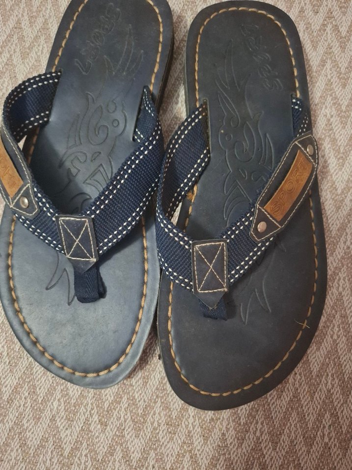 Erkek Mavi Yılan Desenli Bohem Sandalet - Görsel 3