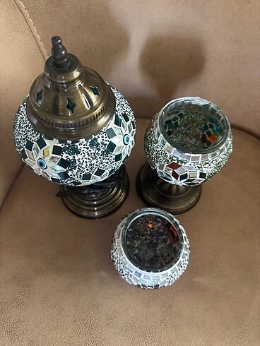 Diğer Mozaik lamba ve mumluklar 3 adet