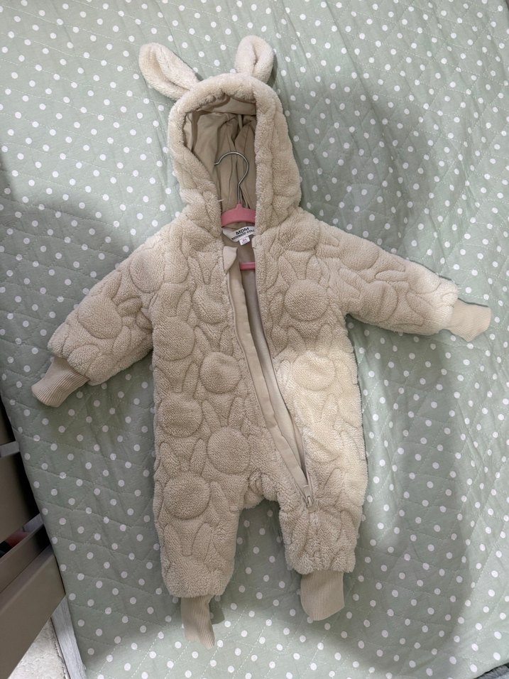 Kız Bebek Bej Kürklü Tulumu - Görsel 3