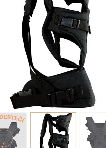 Molmini Plus Bel ve Sırt Destekli Siyah Bebek Taşıyıcı - Görsel 2