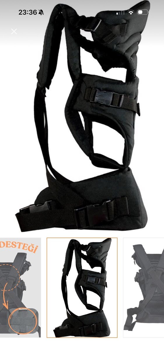 Molmini Plus Bel ve Sırt Destekli Siyah Bebek Taşıyıcı - Görsel 2