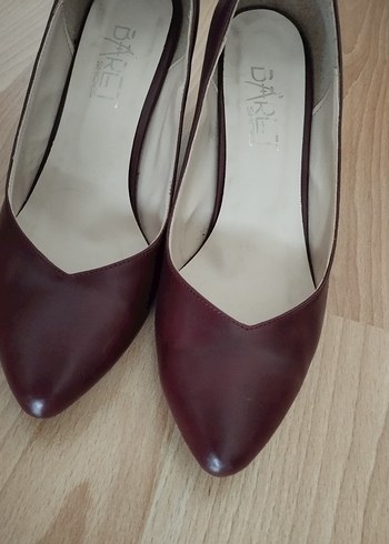 Bordo Deri Stiletto Topuklu Kadın Ayakkabı