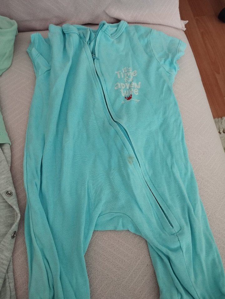 Gri Pamuklu Bebek Uzun Kollu Tulum - Görsel 3