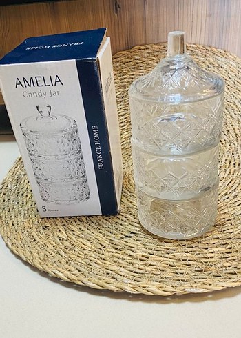  Beden beyaz Renk Amelia mini Cam Şekerlik Kavanoz Seti