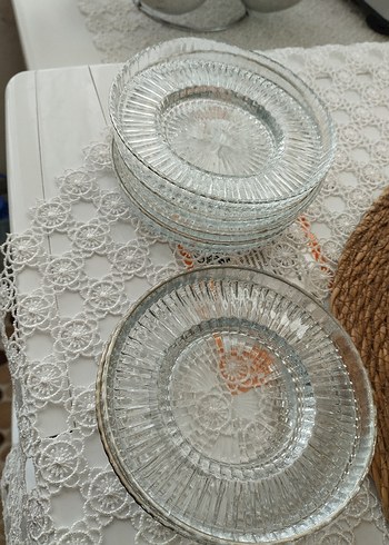 Vintage Şeffaf Cam cay  Tabağı - Görsel 2