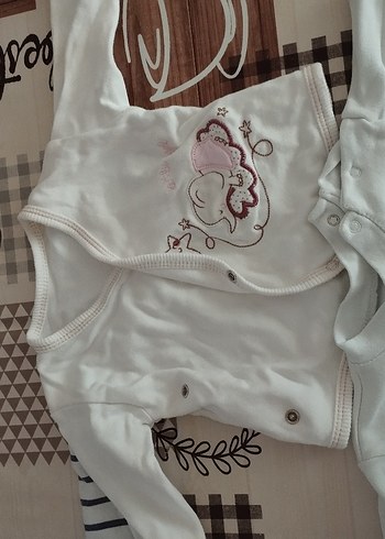 Bebek Erkek Beyaz Uzun Kollu Pamuklu Body - Görsel 4